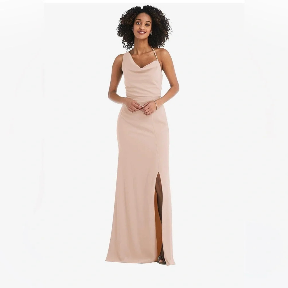 After Six Cameo One Shoulder Draped Cowl Neck Maxi Dress, Women’s Size 4